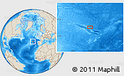 Shaded Relief Location Map of the area around 43° 53' 30" N, 21° 10' 29" W
