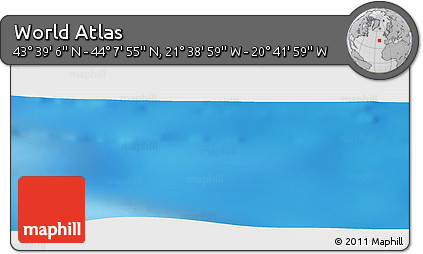 Shaded Relief Panoramic Map of the Area around 43° 53' 30" N, 21° 10' 29" W