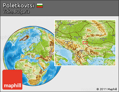 Physical Location Map of Poletkovtsi