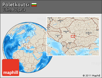 Shaded Relief Location Map of Poletkovtsi