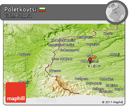 Physical Panoramic Map of Poletkovtsi
