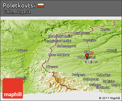 Physical Panoramic Map of Poletkovtsi