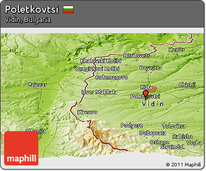Physical Panoramic Map of Poletkovtsi
