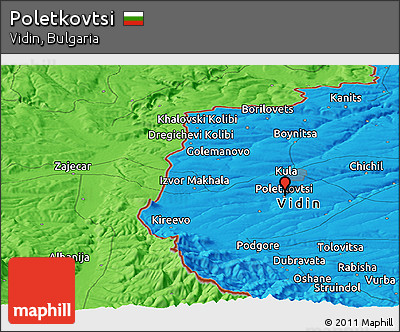 Political Panoramic Map of Poletkovtsi