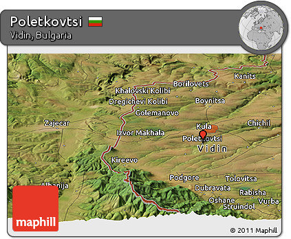 Satellite Panoramic Map of Poletkovtsi