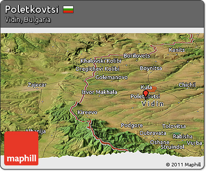 Satellite Panoramic Map of Poletkovtsi