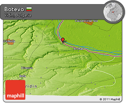 Physical 3D Map of Botevo