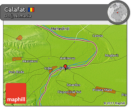 Physical 3D Map of Calafat