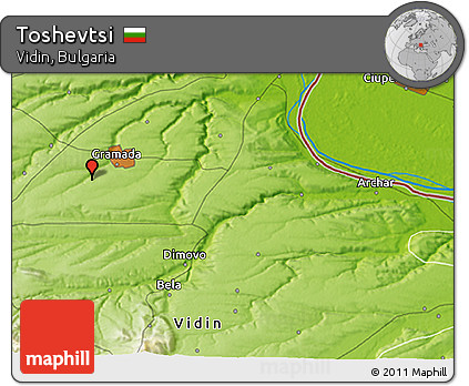 Physical 3D Map of Toshevtsi