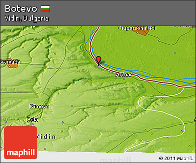 Physical 3D Map of Botevo