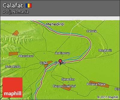 Physical 3D Map of Calafat