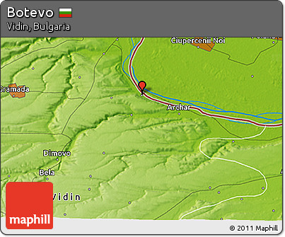 Physical 3D Map of Botevo