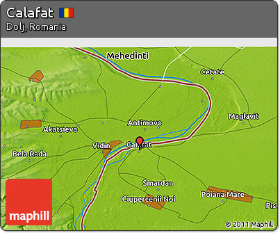 Physical 3D Map of Calafat