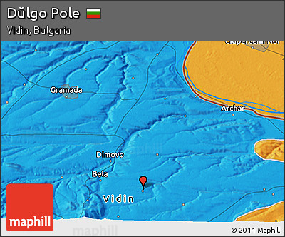 Political 3D Map of Dŭlgo Pole