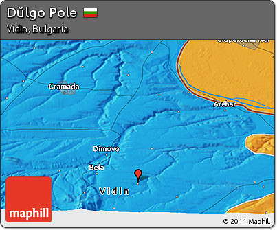 Political 3D Map of Dŭlgo Pole