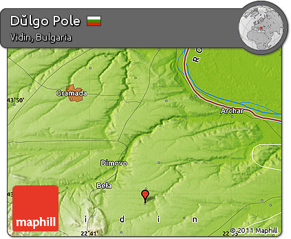 Physical Map of Dŭlgo Pole