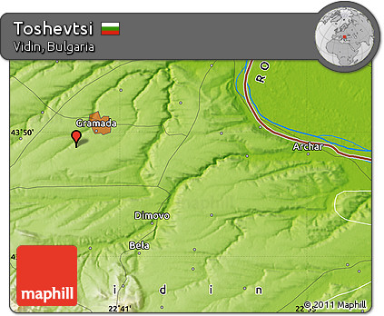 Physical Map of Toshevtsi