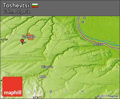 Physical Map of Toshevtsi