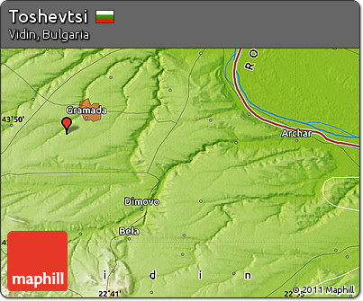 Physical Map of Toshevtsi