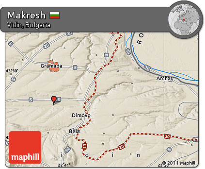 Shaded Relief Map of Makresh