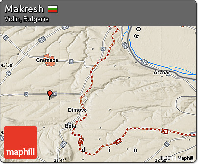 Shaded Relief Map of Makresh