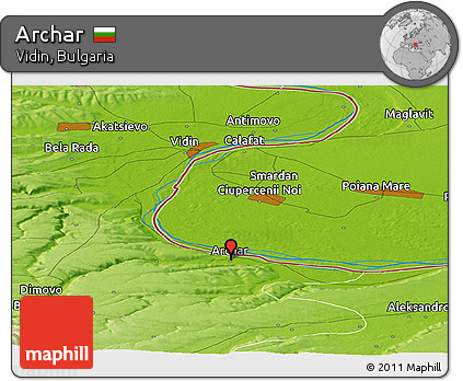 Physical Panoramic Map of Archar