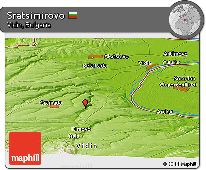 Physical Panoramic Map of Sratsimirovo