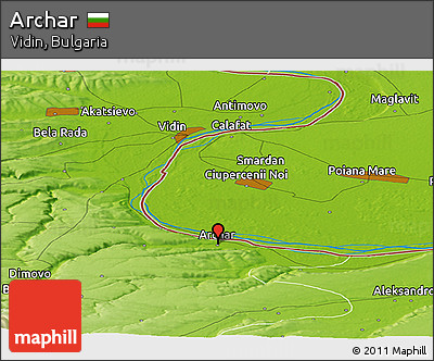 Physical Panoramic Map of Archar