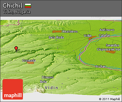 Physical Panoramic Map of Chichil