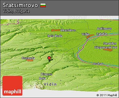 Physical Panoramic Map of Sratsimirovo