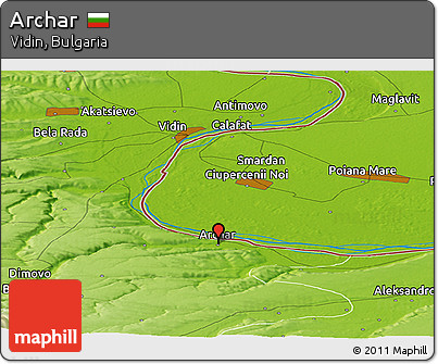 Physical Panoramic Map of Archar