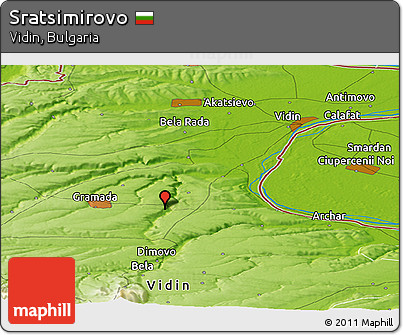 Physical Panoramic Map of Sratsimirovo