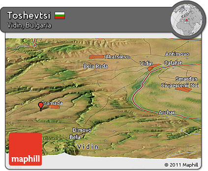 Satellite Panoramic Map of Toshevtsi