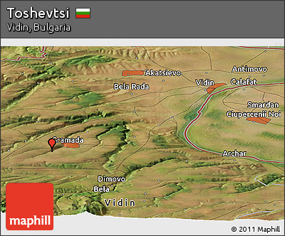 Satellite Panoramic Map of Toshevtsi