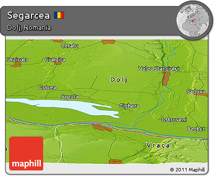 Physical Panoramic Map of Segarcea