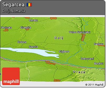 Physical Panoramic Map of Segarcea