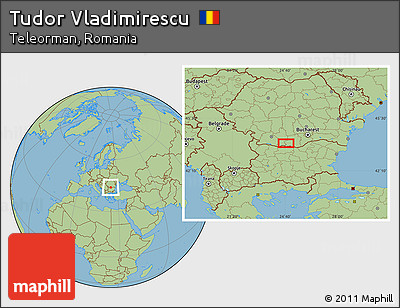 Savanna Style Location Map of Tudor Vladimirescu