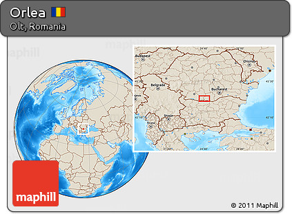 Shaded Relief Location Map of Orlea