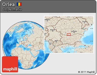 Shaded Relief Location Map of Orlea