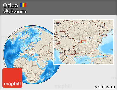 Shaded Relief Location Map of Orlea