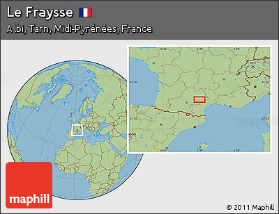 Savanna Style Location Map of Le Fraysse