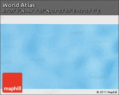 Physical 3D Map of the Area around 43° 53' 30" N, 32° 22' 30" E