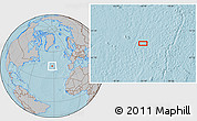 Gray Location Map of the area around 43° 53' 30" N, 32° 13' 30" W, hill shading
