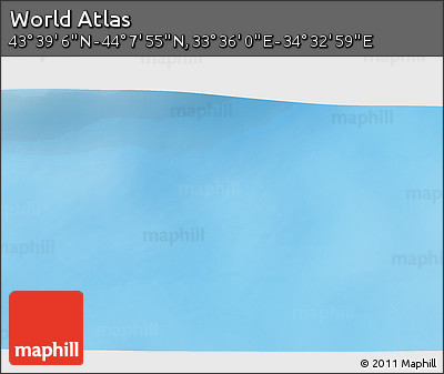 Physical 3D Map of the Area around 43° 53' 30" N, 34° 4' 30" E