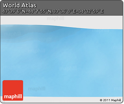 Physical 3D Map of the Area around 43° 53' 30" N, 34° 4' 30" E