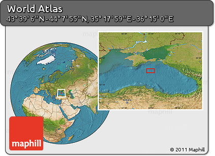 Satellite Location Map of the Area around 43° 53' 30" N, 35° 46' 29" E