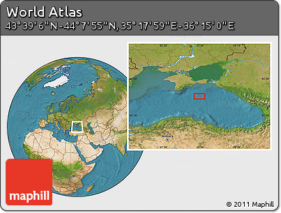 Satellite Location Map of the Area around 43° 53' 30" N, 35° 46' 29" E