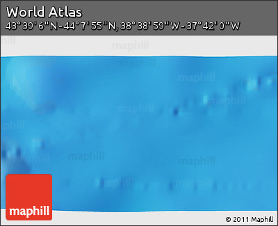 Physical 3D Map of the Area around 43° 53' 30" N, 38° 10' 29" W