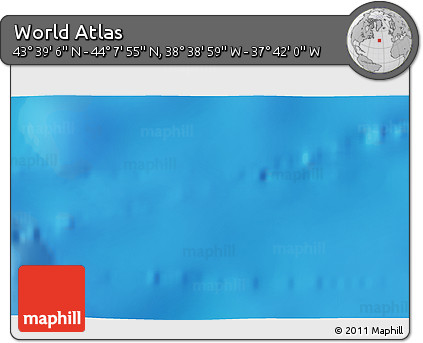 Shaded Relief 3D Map of the Area around 43° 53' 30" N, 38° 10' 29" W