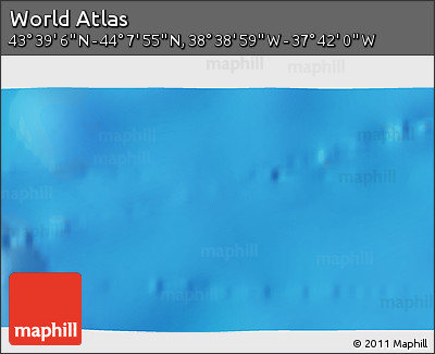 Shaded Relief 3D Map of the Area around 43° 53' 30" N, 38° 10' 29" W